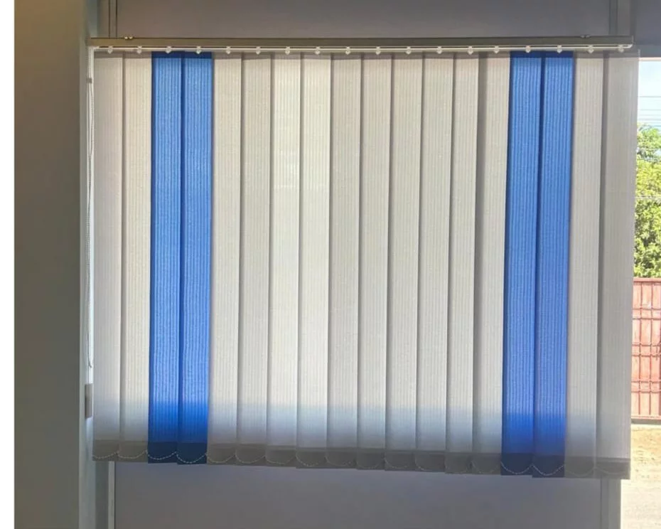 Vertical blinds installed by M R Venetians on an interior window